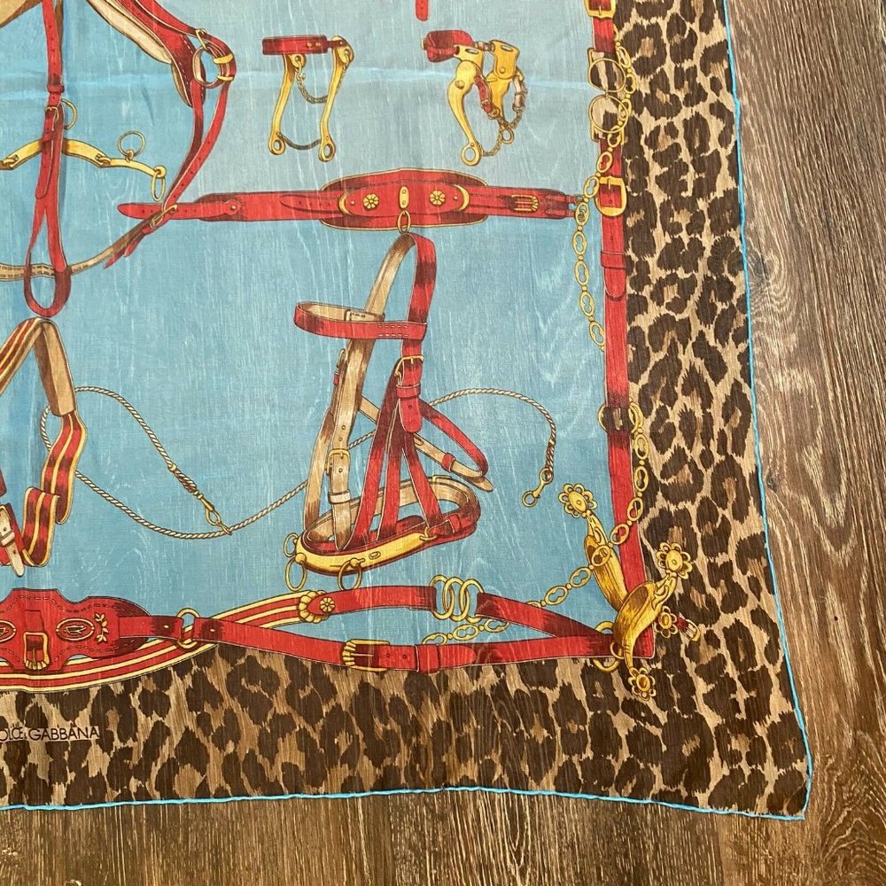DOLCE & GABBANA DG Leopard Print Equestrian Scarf - Picture 5 of 10